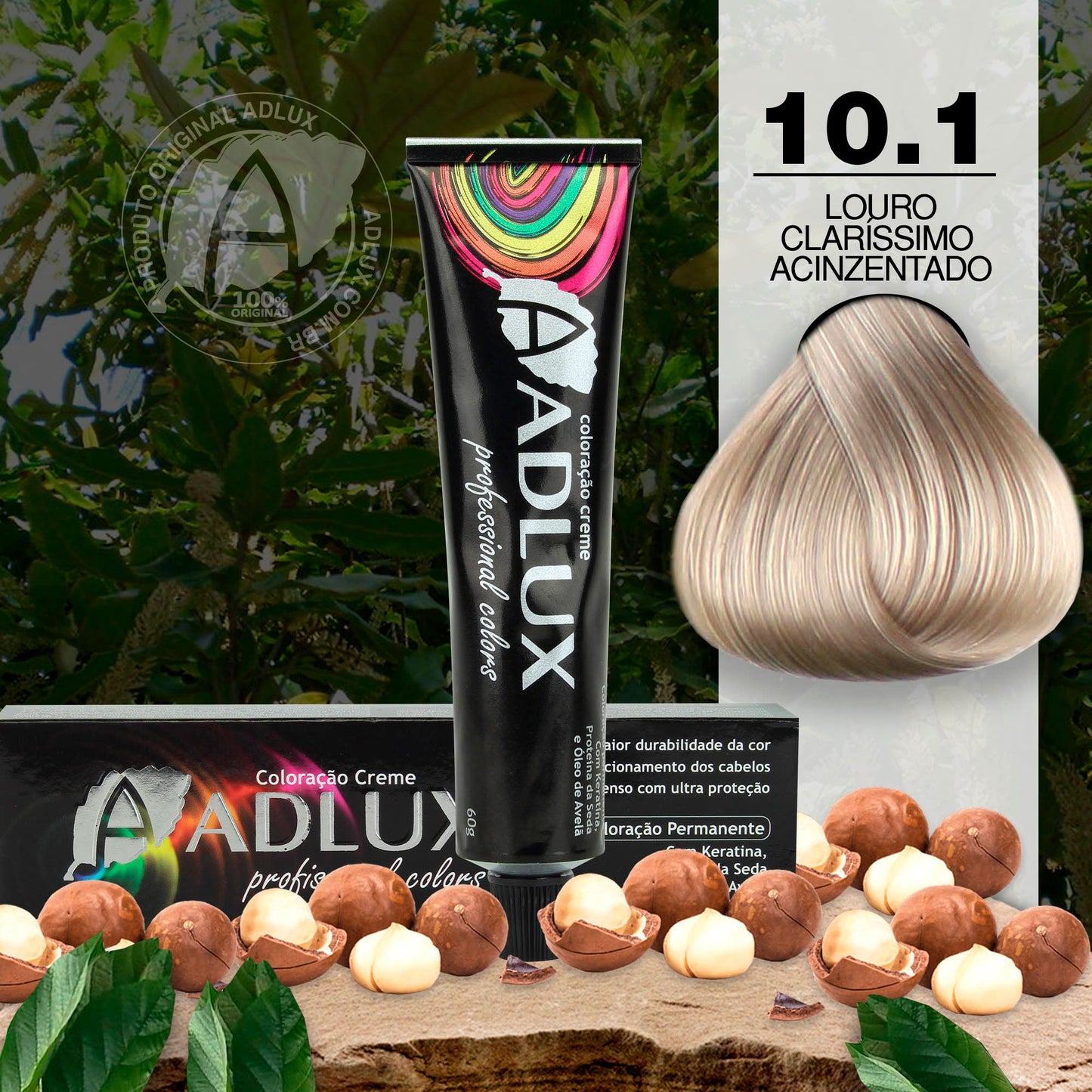 Coloração Creme Adlux 10.1 Louro Clarissimo Acizentado - 60g